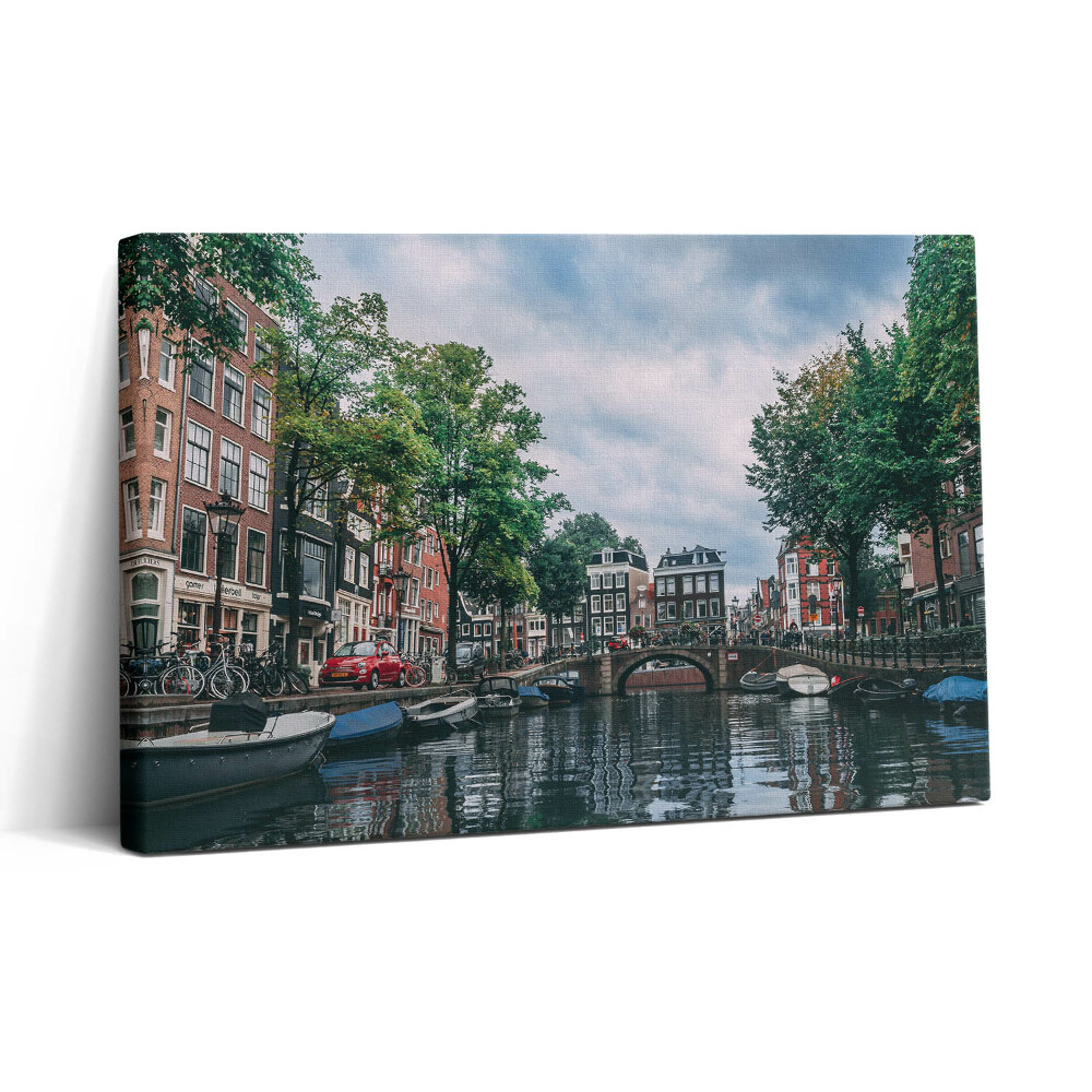 Tablou canvas 30x20 Un canal în centrul Amsterdamului