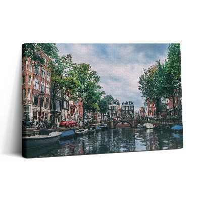Tablou canvas 30x20 Un canal în centrul Amsterdamului