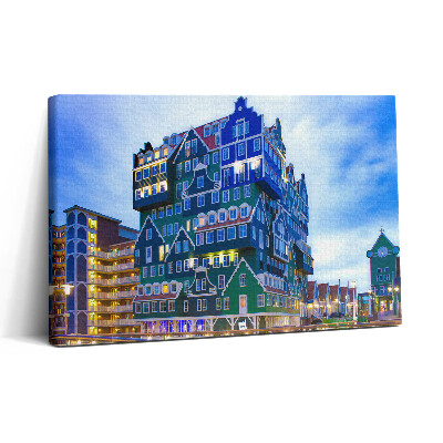 Tablou canvas 30x20 Casă colorată în Amsterdam