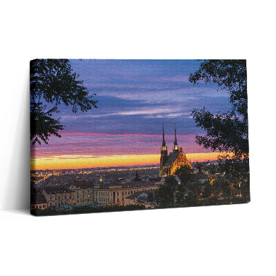 Tablou canvas 30x20 Răsărit de soare în Brno