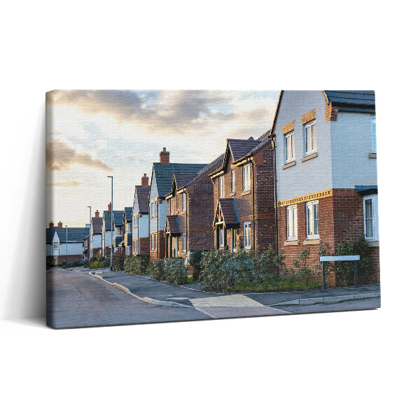 Tablou canvas 30x20 Case în Anglia la apus