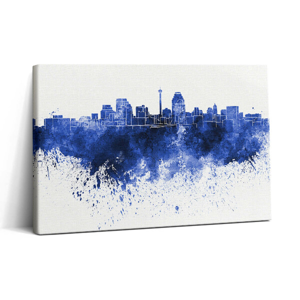 Tablou canvas 30x20 Panoramă în acuarelă a orașului San Antonio