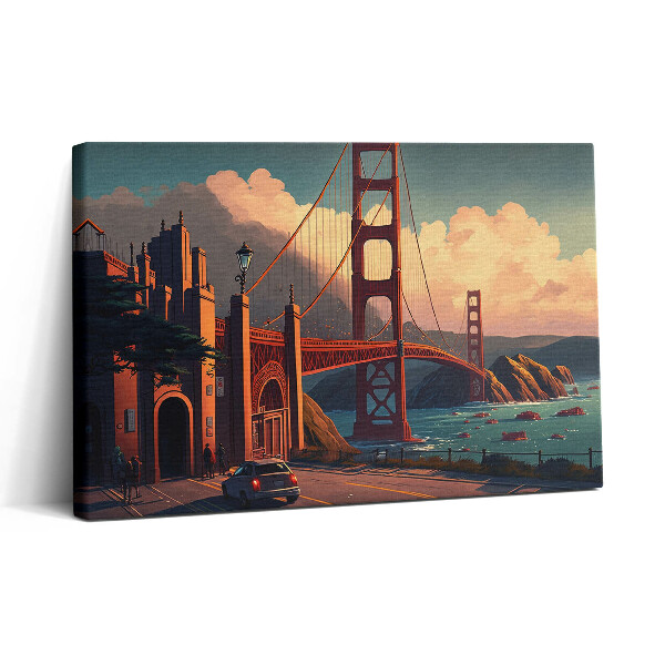 Tablou canvas 30x20 Ilustrație a unui pod din San Francisco