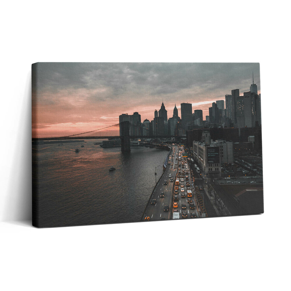 Tablou canvas 30x20 Panoramă a orașului la răsăritul soarelui