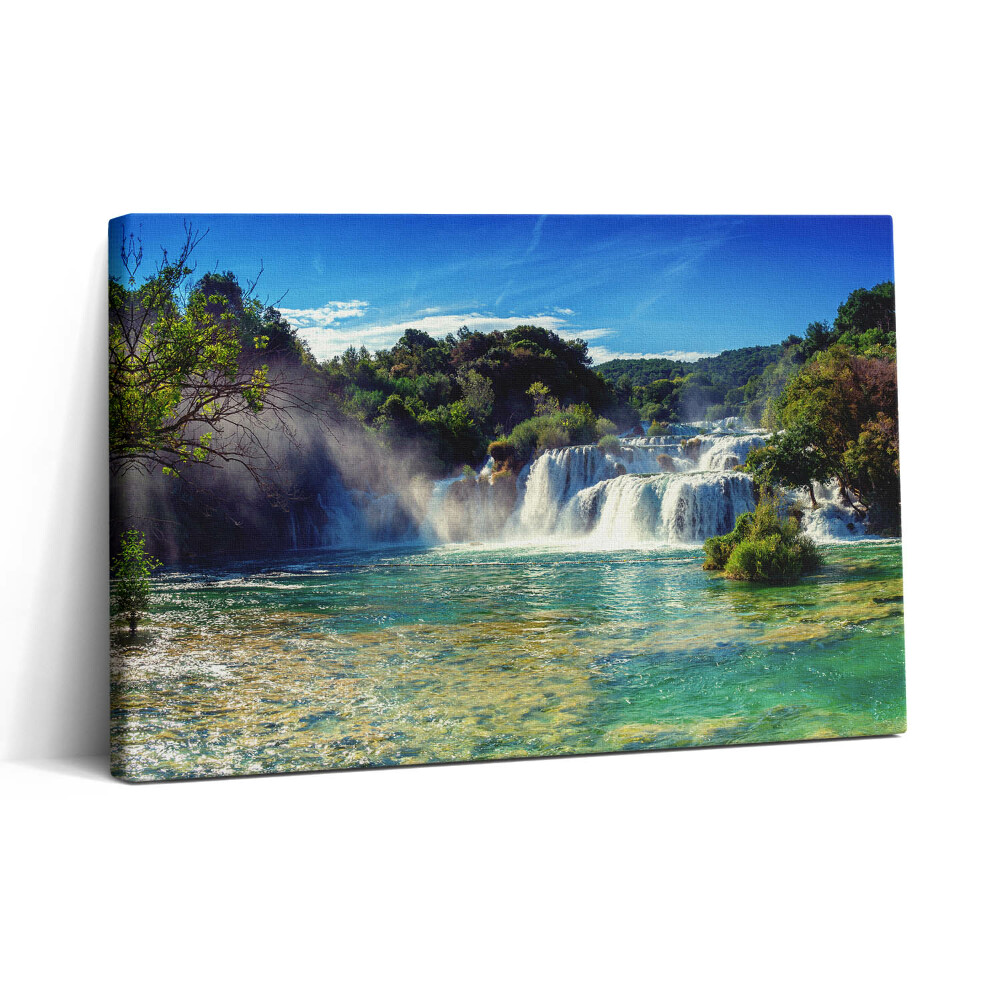 Tablou canvas 30x20 Peisaj forestier și cascadă