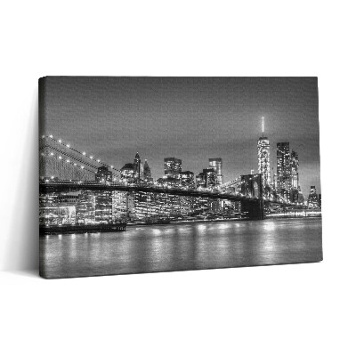 Tablou canvas 30x20 Podul Brooklyn din New York noaptea