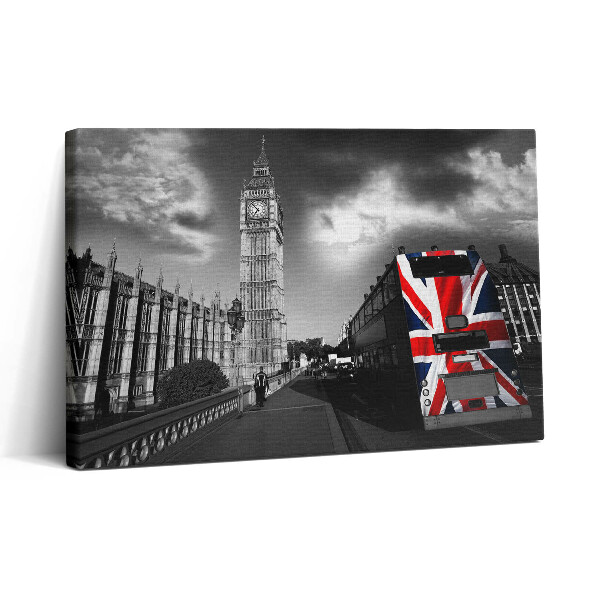Tablou canvas 30x20 Big Ben și autobuzul londonez