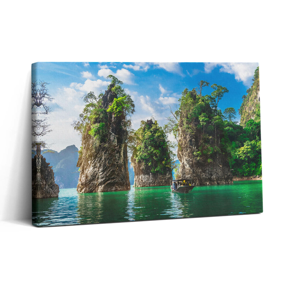 Tablou canvas 30x20 Natura copacilor lacului