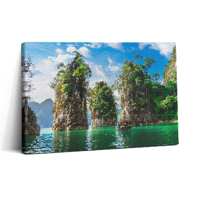 Tablou canvas 30x20 Natura copacilor lacului