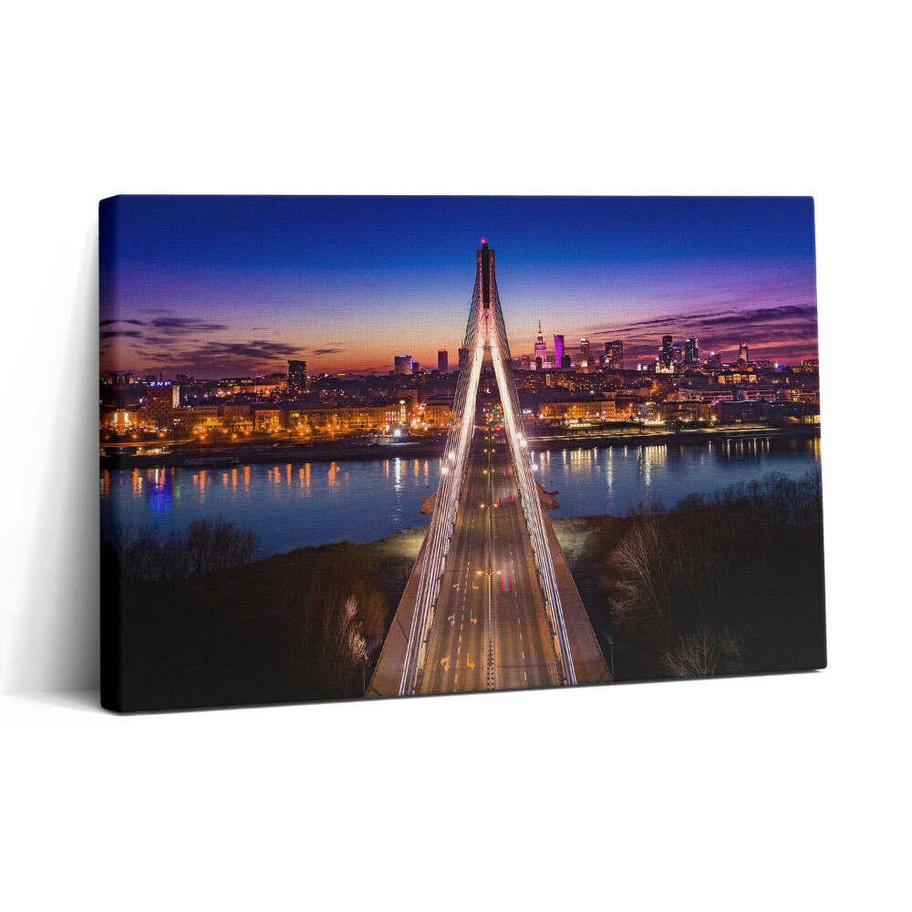 Tablou canvas 30x20 Podul și orașul seara