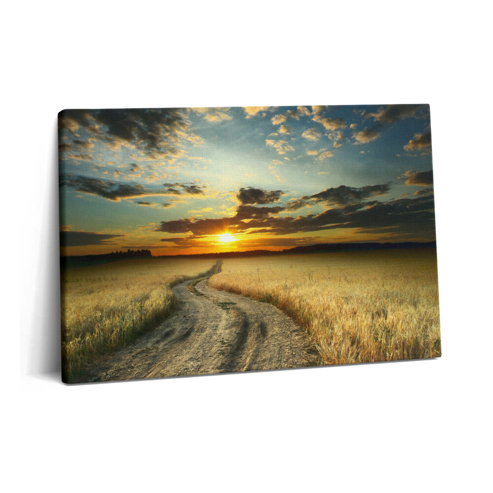 Tablou pe pânză 60x40 Drum de pământ și apus de soare