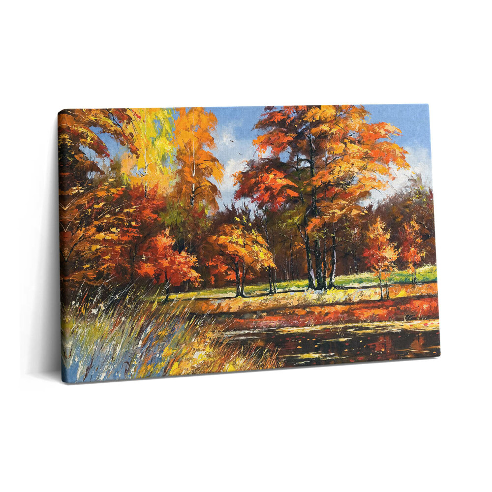 Tablou pe pânză 60x40 Toamna pictată și râul