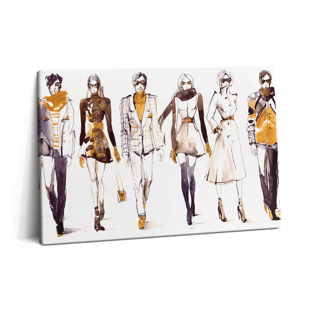 Tablou pe pânză 60x40 Ilustrație pentru prezentarea de modă pentru femei și bărbați