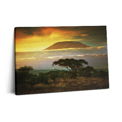Tablou pe pânză 60x40 Muntele Kilimanjaro și linia norilor la apus