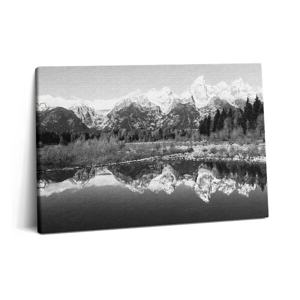 Tablou pe pânză 60x40 Peisaj montan alb-negru