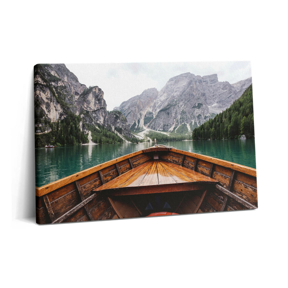 Tablou pe pânză 60x40 O barcă pe un lac de munte