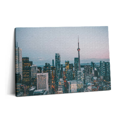 Tablou pe pânză 60x40 Panorama orașului seara