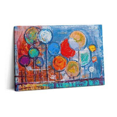 Tablou pe pânză 60x40 Abstracție - cercuri colorate pictate