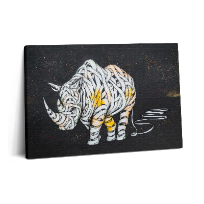 Tablou pe pânză 60x40 Vedere abstractă a rinocerului și a echipei