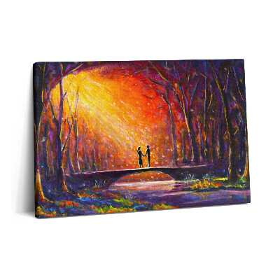 Tablou pe pânză 60x40 Un cuplu îndrăgostit pictat cu acuarele