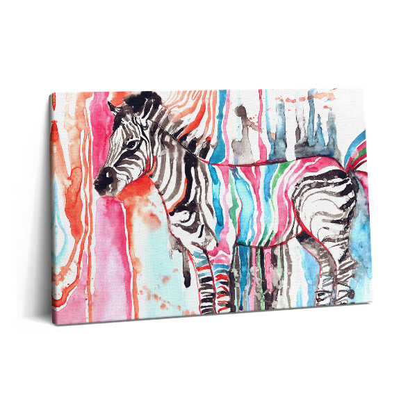 Tablou pe pânză 60x40 Ilustrație animală zebră colorată