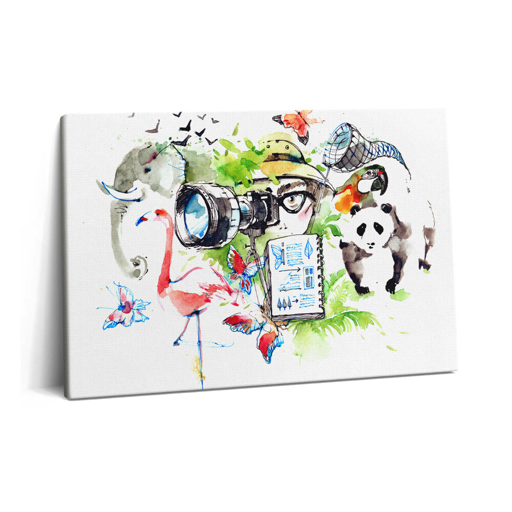 Tablou pe pânză 60x40 Acuarelă natură animală și zoolog