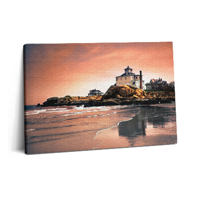 Tablou pe pânză 60x40 Cabana lui Sherman de pe malul mării