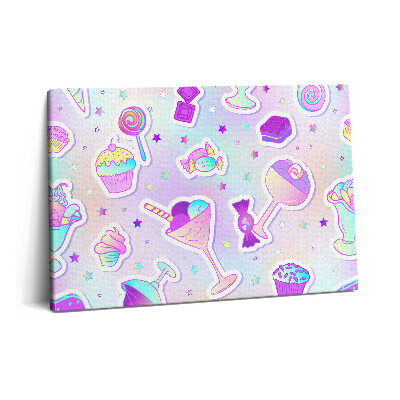 Tablou pe pânză 60x40 Fursecuri cu înghețată