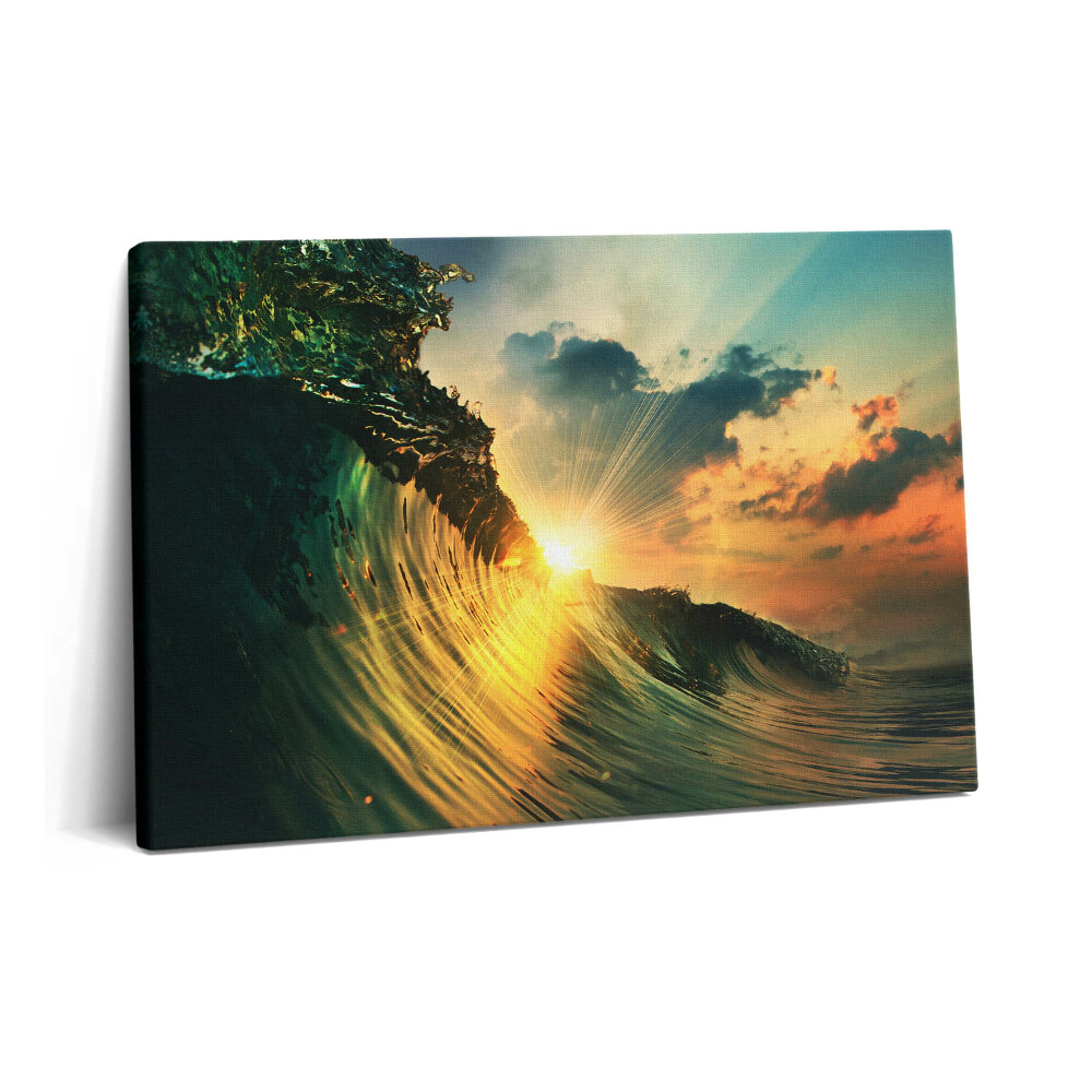 Tablou pe pânză 60x40 Valul mării și apusul soarelui