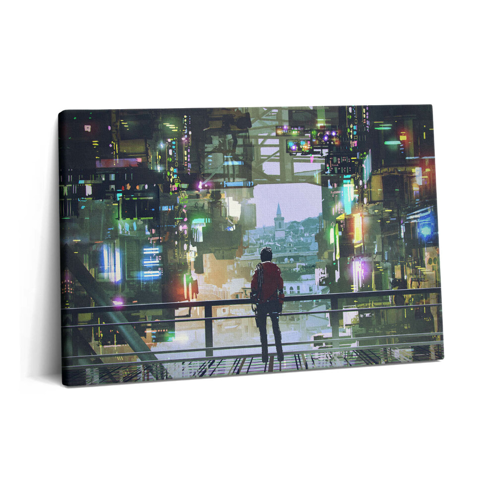 Tablou pe pânză 60x40 Orașul Cyberpunk