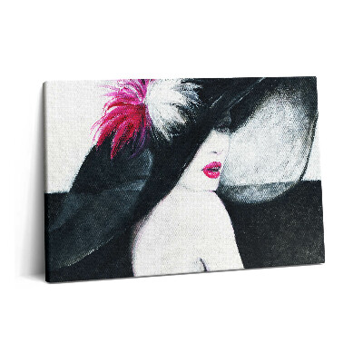 Tablou pe pânză 60x40 Portretul unei femei cu pălărie