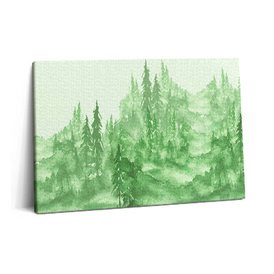 Tablou pe pânză 60x40 Natura pictată cu pădure verde