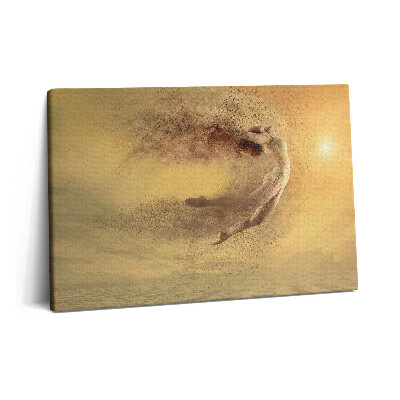 Tablou pe pânză 60x40 Femeie într-o siluetă dinamică săritoare