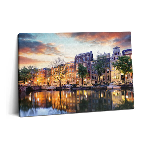 Tablou pe pânză 60x40 Case Amsterdam Olanda