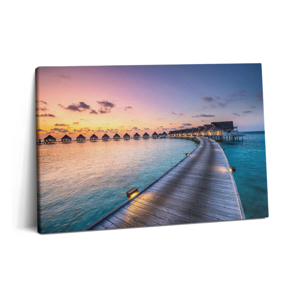 Tablou pe pânză 60x40 Apus de soare în Maldive
