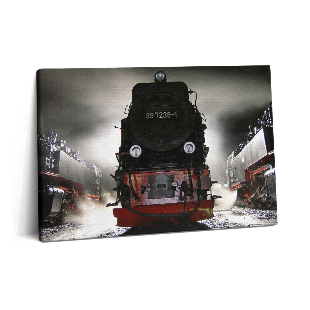 Tablou pe pânză 60x40 Locomotive noaptea