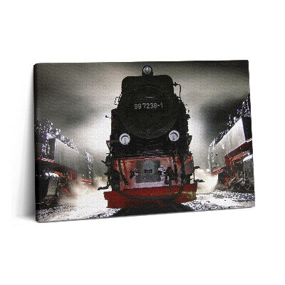 Tablou pe pânză 60x40 Locomotive noaptea