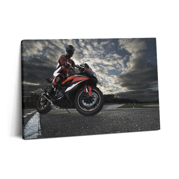 Tablou pe pânză 60x40 Bărbat pe motocicletă
