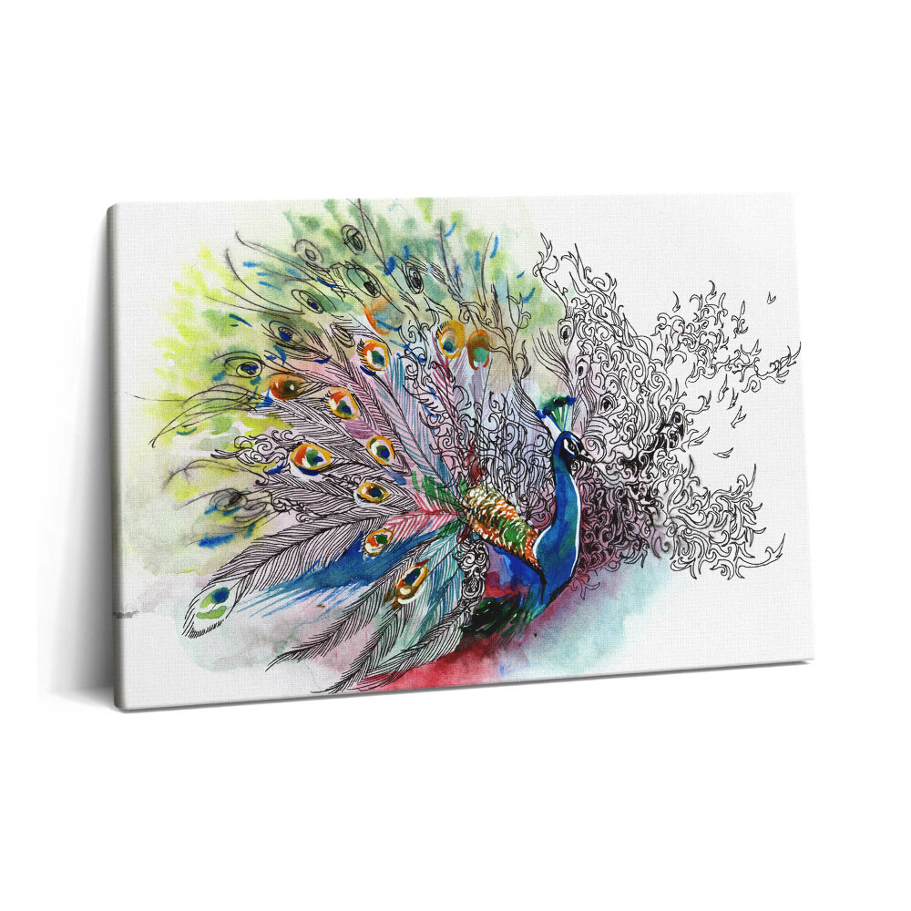 Tablou pe pânză 60x40 Păun colorat