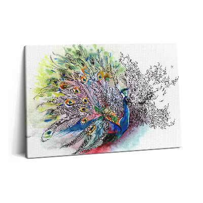 Tablou pe pânză 60x40 Păun colorat