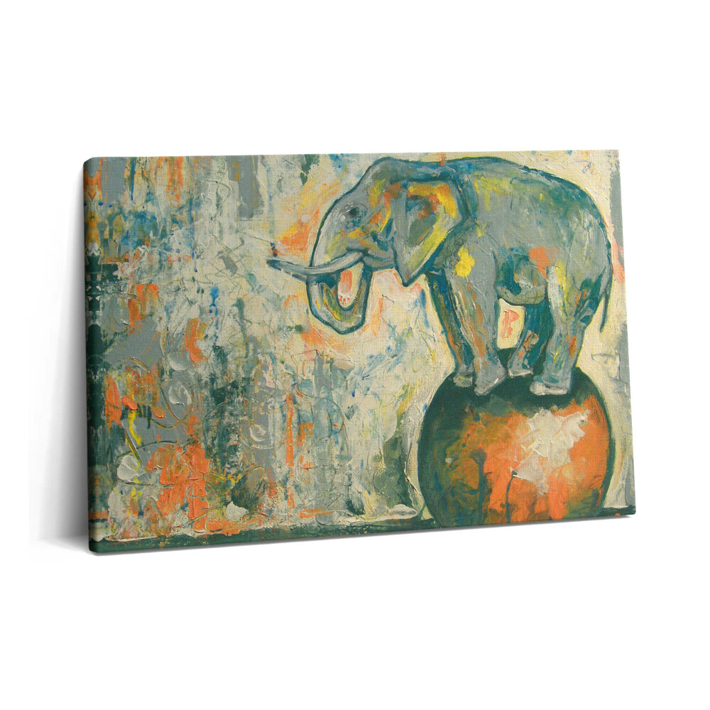 Tablou pe pânză 60x40 Figură pictată a unui elefant pe o minge