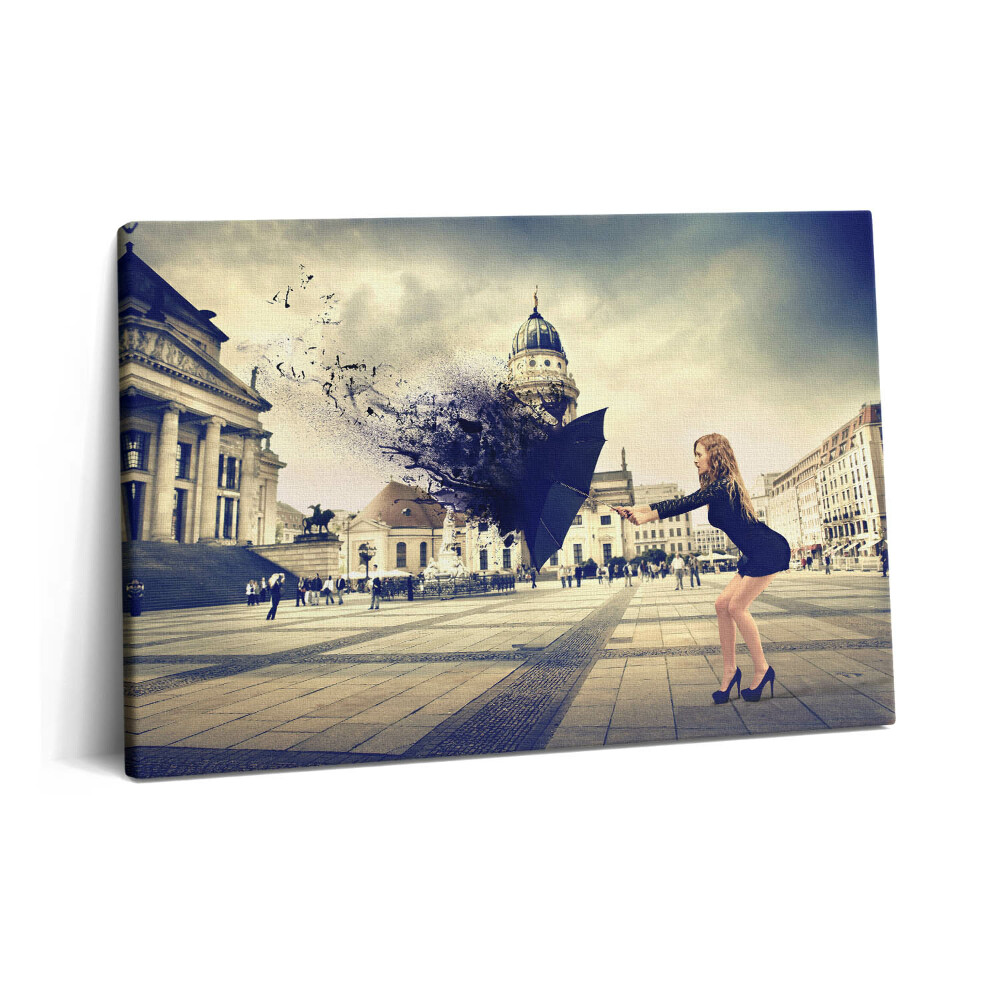 Tablou pe pânză 60x40 Femeie cu o umbrelă