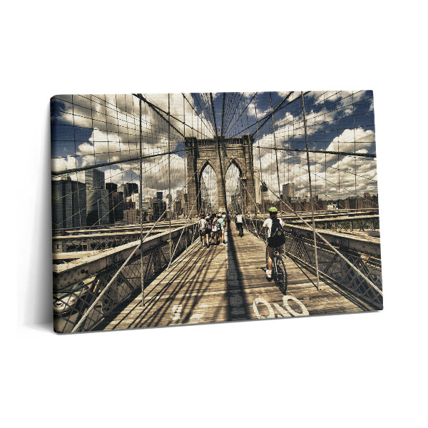 Tablou pe pânză 60x40 Vedere a podului Brooklyn din New York
