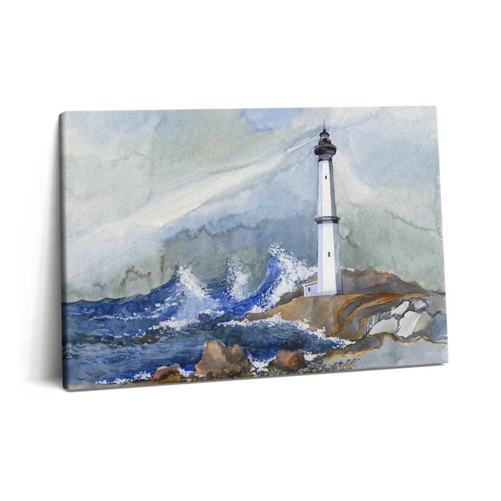 Tablou pe pânză 60x40 Acuarelă mare și far