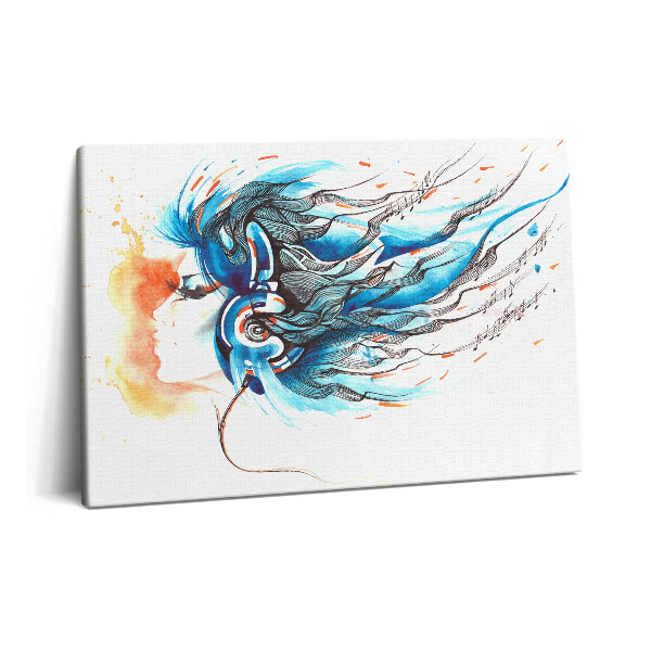 Tablou pe pânză 60x40 Ilustrație cu sunete muzicale