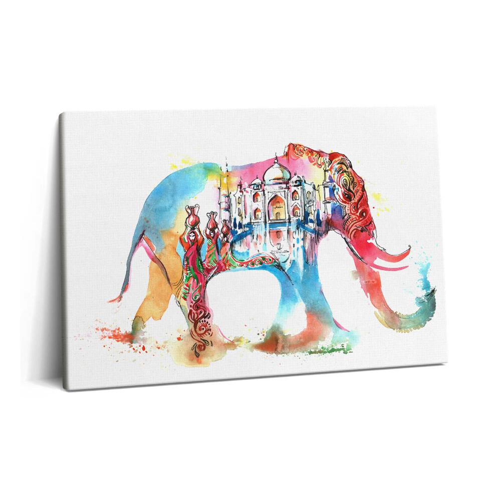 Tablou pe pânză 60x40 Cultura indiană - Abstractizare elefant