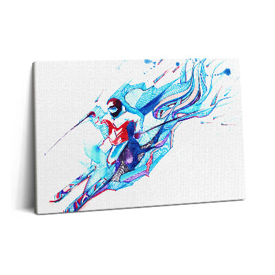 Tablou pe pânză 60x40 Ilustrație a unui schior