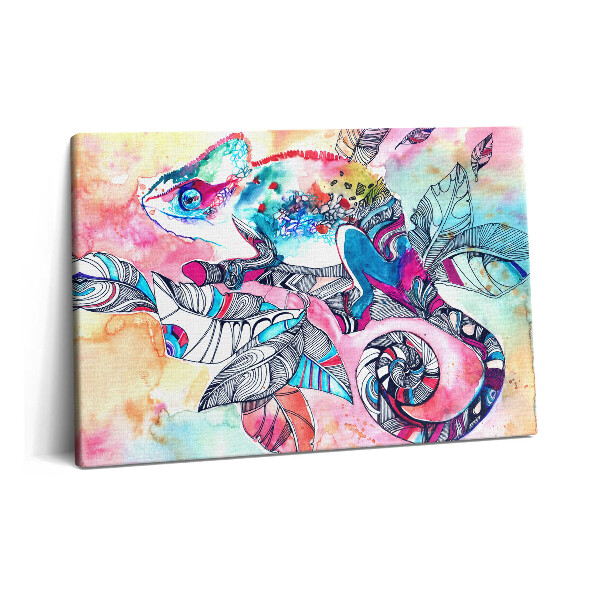 Tablou pe pânză 60x40 Cameleon pe o ramură