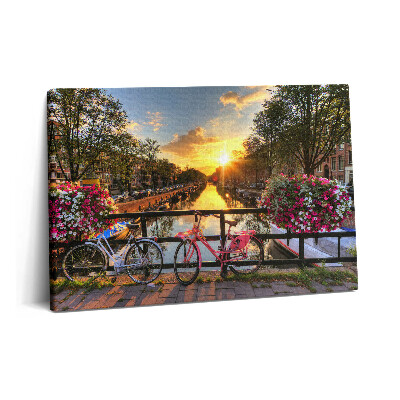 Tablou pe pânză 60x40 Răsărit de soare peste Amsterdam