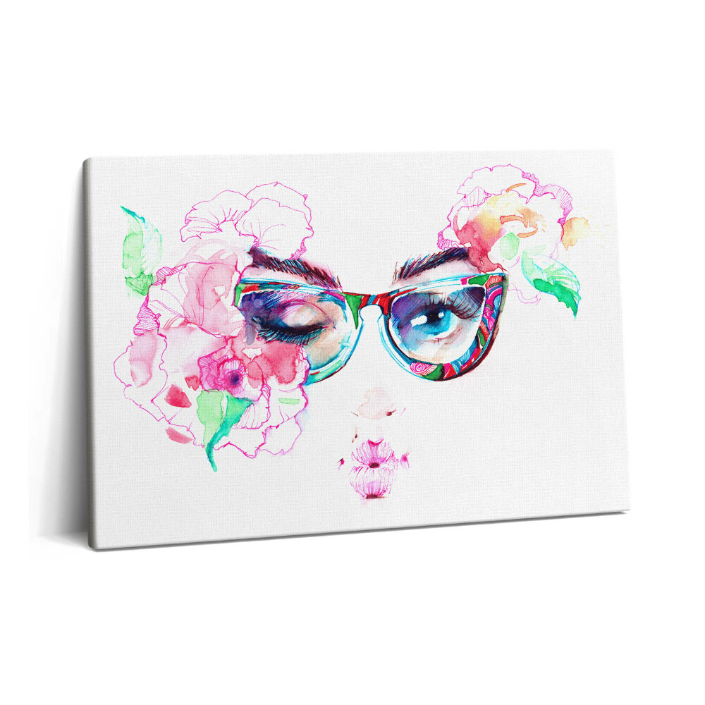 Tablou pe pânză 60x40 Fața unei femei cu ochelari